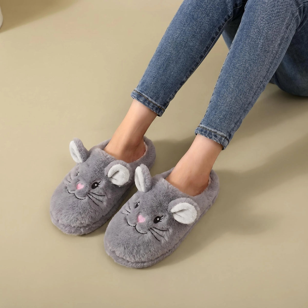 Chaussons bouclette à motifs