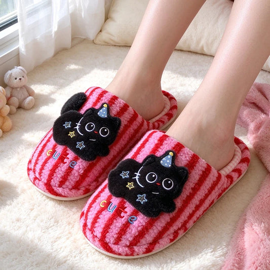 Chaussons Chat sorcier rayé