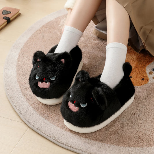 Chaussons Chat noir rieur