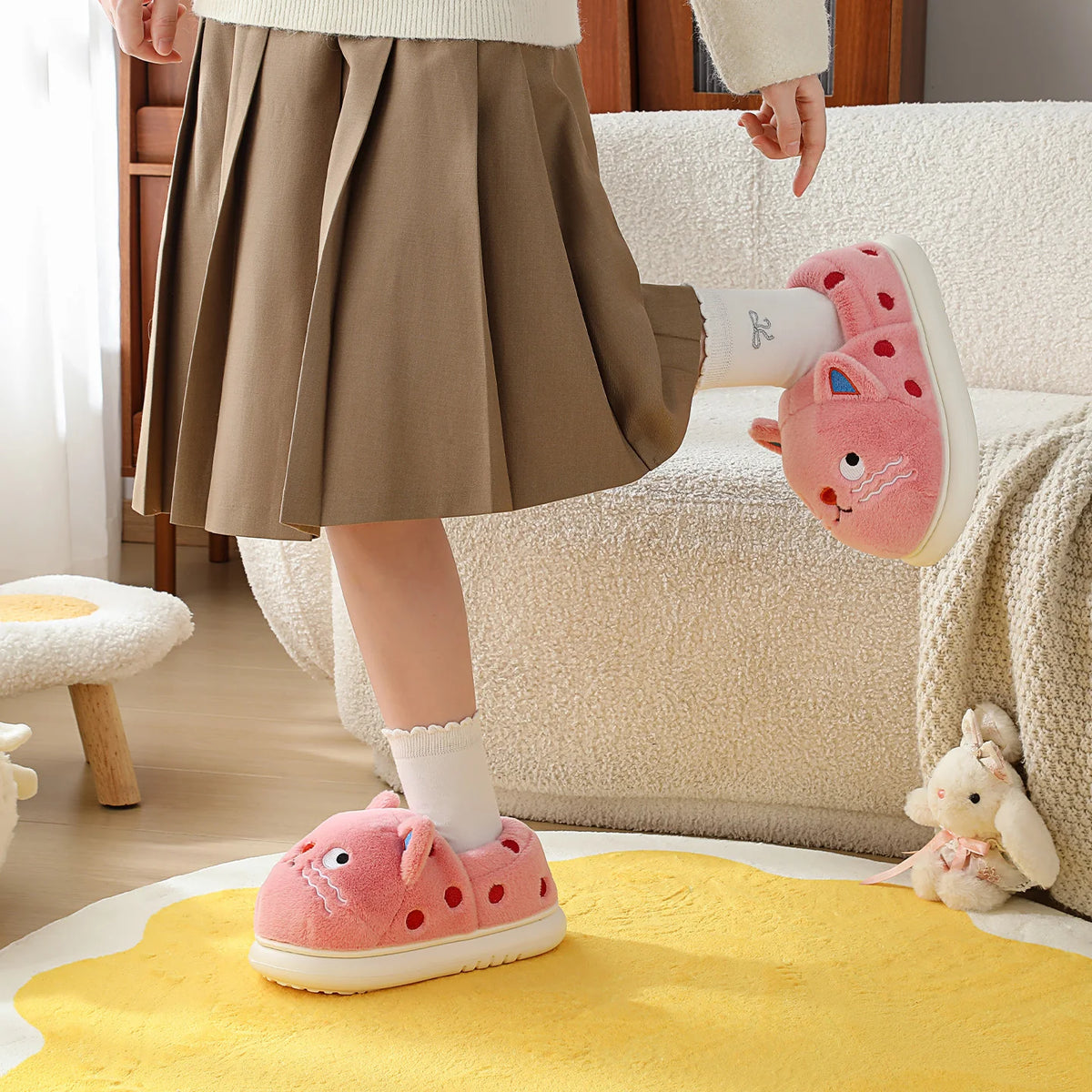 Chaussons Chat rose