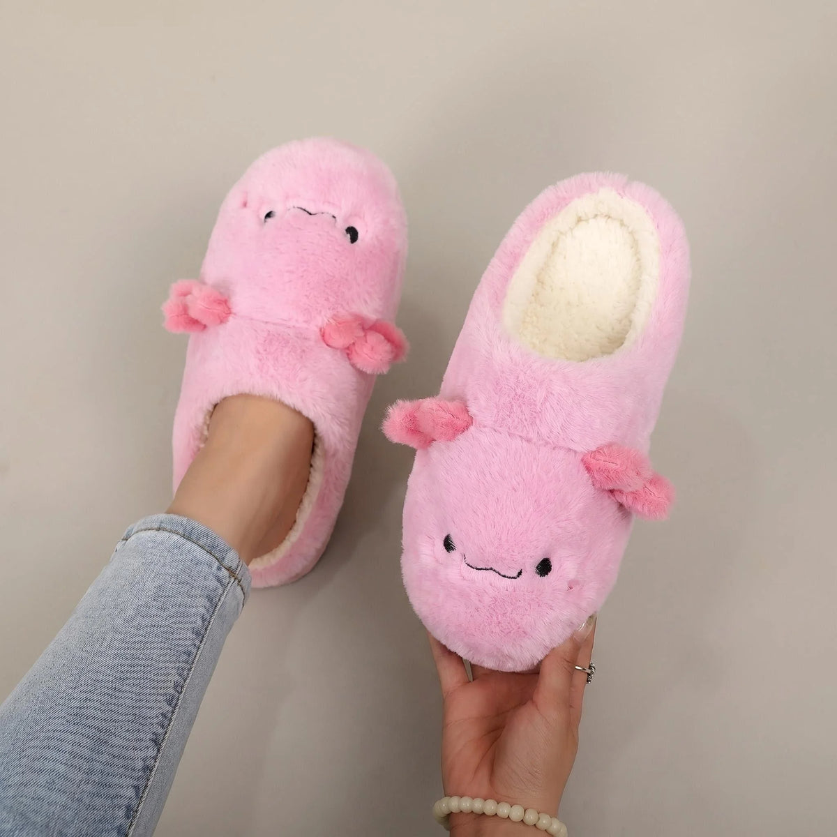 Chaussons bouclette à motifs