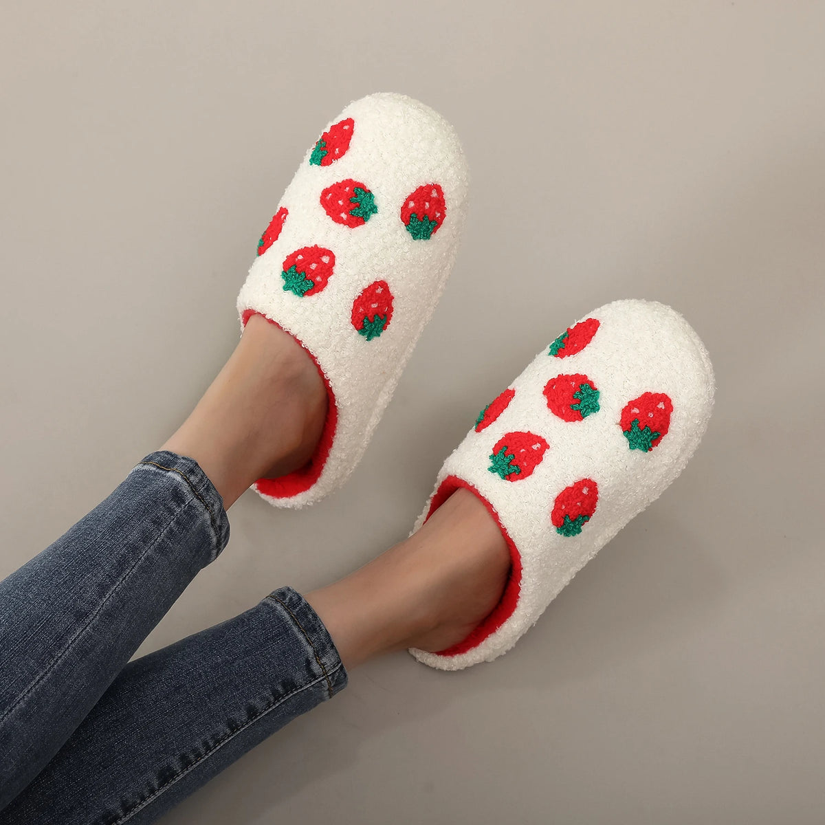Chaussons bouclette à motifs