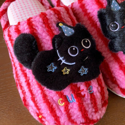 Chaussons Chat sorcier rayé