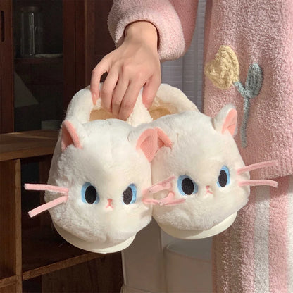Chaussons Chat noir moustaches roses