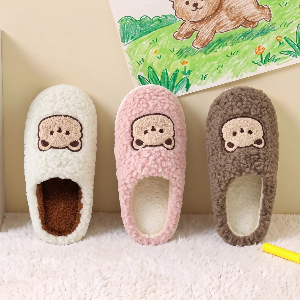 Chaussons Ourson bouclette