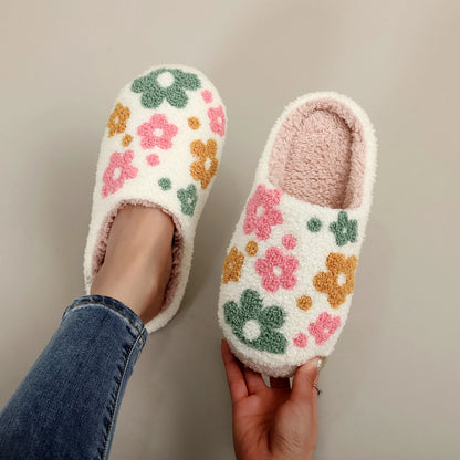 Chaussons bouclette à motifs