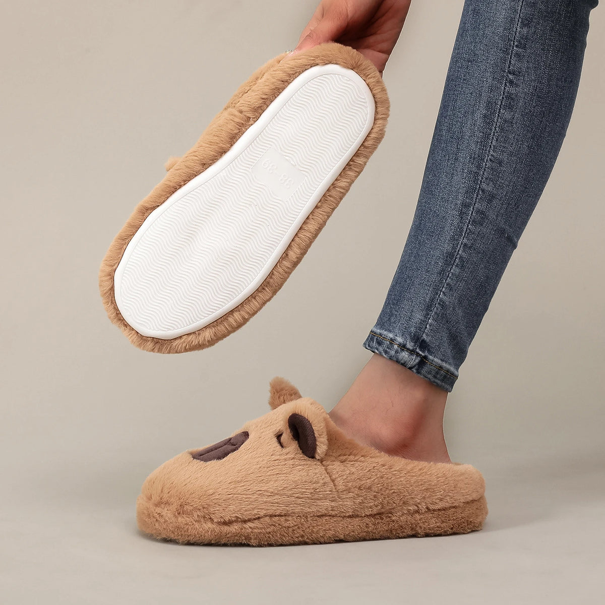 Chaussons bouclette à motifs