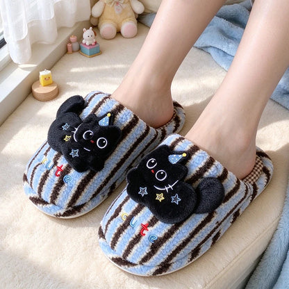 Chaussons Chat sorcier rayé