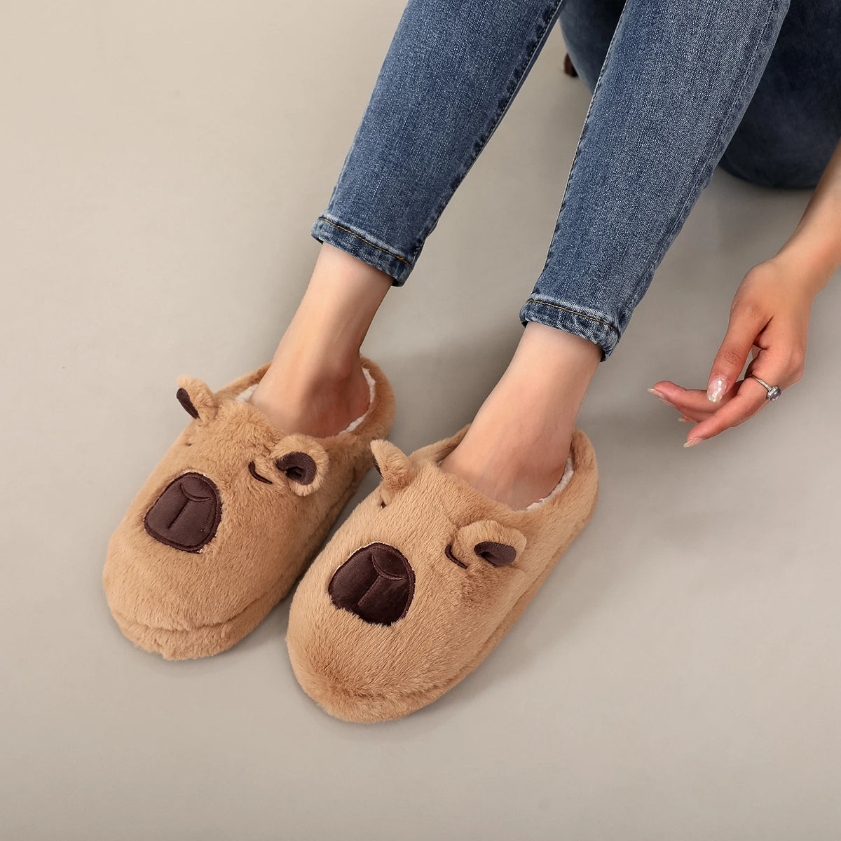 Chaussons bouclette à motifs