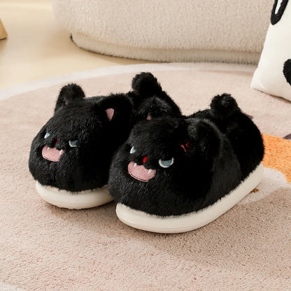 Chaussons Chat noir rieur