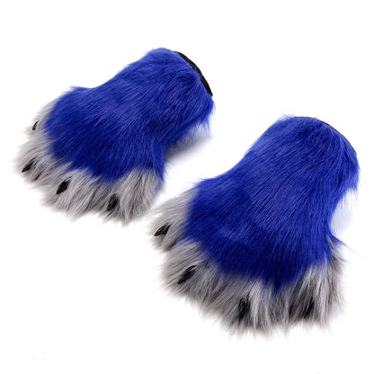 Pattes de chat en fausse fourrure (bottes ou gants)