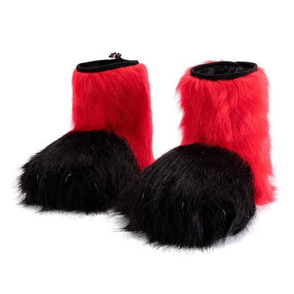 Pattes de chat en fausse fourrure (bottes ou gants)