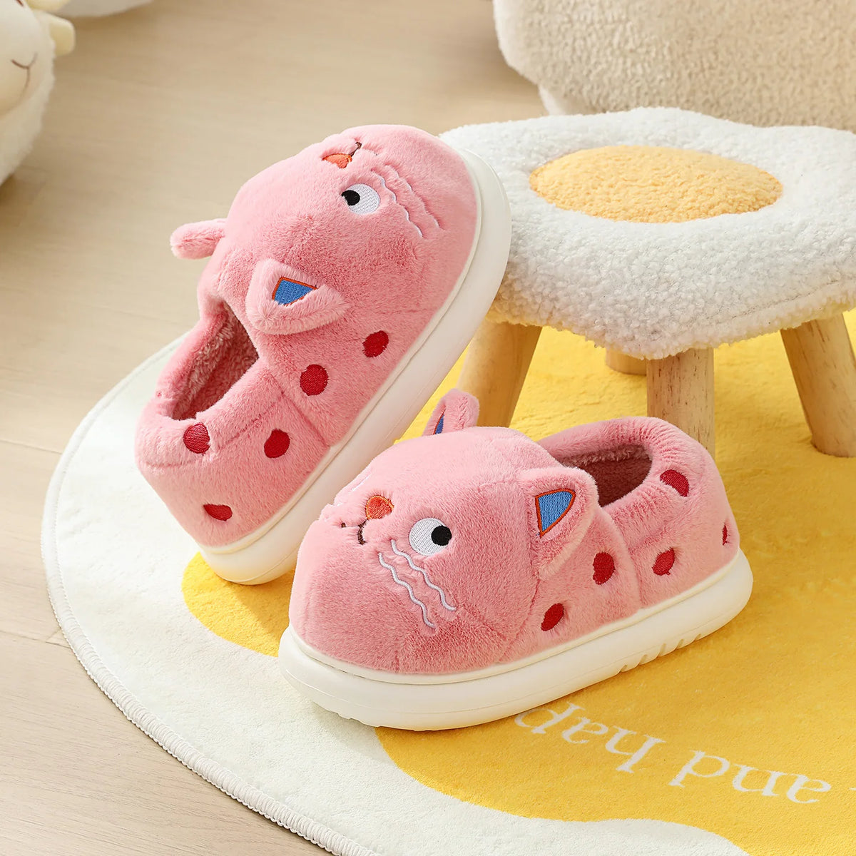 Chaussons Chat rose