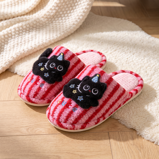 Chaussons posés sur un tapis en laine