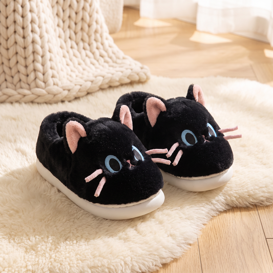 Chaussons posés sur un tapis en laine